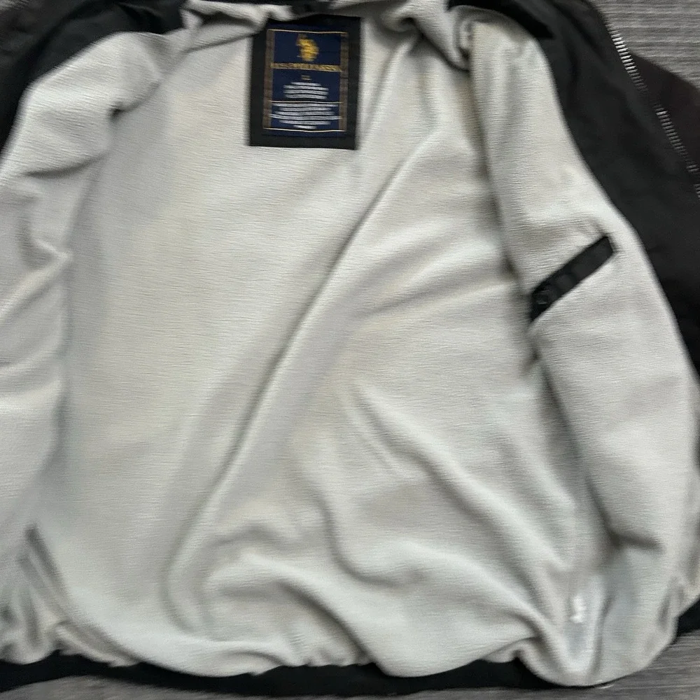 U.S. Polo Assn. Harrington Jacket Mens L Black Lined Lightweight Zip Up Golf RL